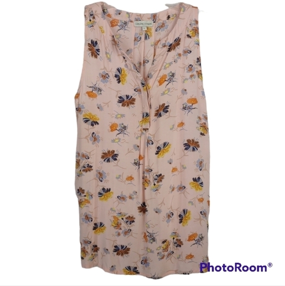 Adrienne Vittadini Sleeveless Summer Floral Business Casual Blouse Sz L - Picture 1 of 5